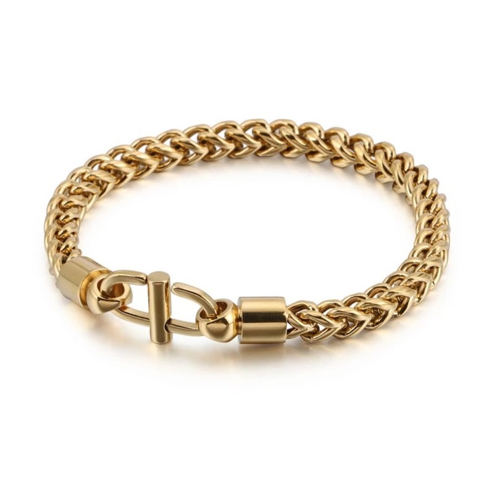 Gold Tone Keel Chain Stainless Steel Bracelet *HOST PICK*